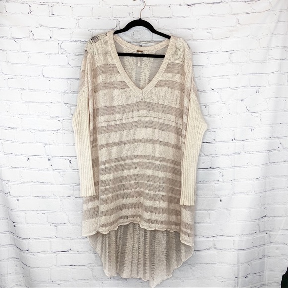 Free People Sweaters - Free People Hi-Low Baby Pink Knit Sweater Small